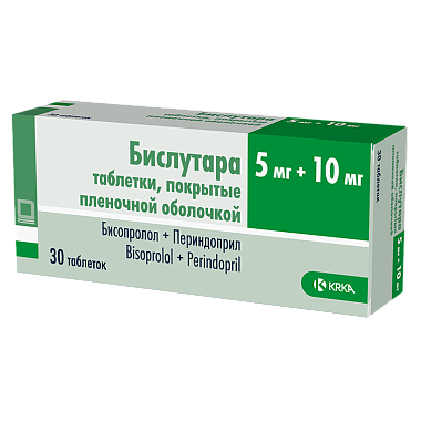 Купить Бислутара 5 мг + 10 мг 30 шт таблетки покрытые пленочной оболочкой