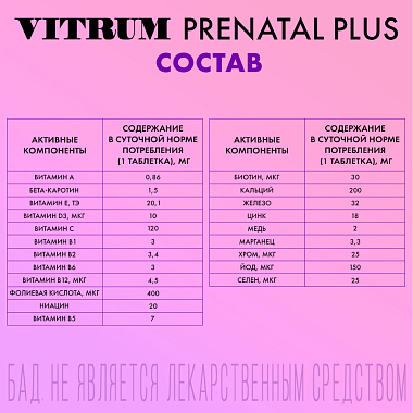 Купить Витрум Пренатал Плюс 100 шт таблетки покрытые пленочной оболочкой
