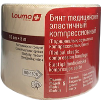 Купить: Лаума бинт 10 см × 5 м эластичный средней растяжимости (2 класс компрессии) с застёжками