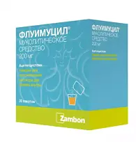 Купить: Флуимуцил 200 мг 30 шт гранулы для приготовления раствора для приема внутрь