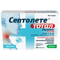 Купить: Септолете Тотал 16 шт таблетки для рассасывания эвкалипт