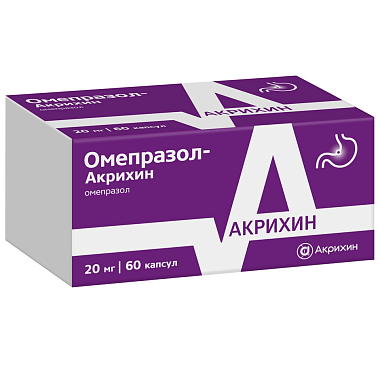 Купить Омепразол-Акрихин 20 мг 60 шт капсулы кишечнорастворимые