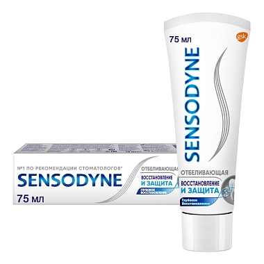 Купить Sensodyne 75 мл зубная паста отбеливающая Восстановление и защита
