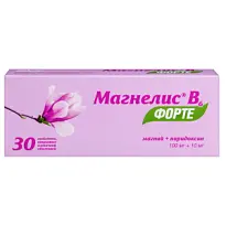 Купить: Магнелис В6 Форте 100 мг + 10 мг 30 шт таблетки покрытые пленочной оболочкой