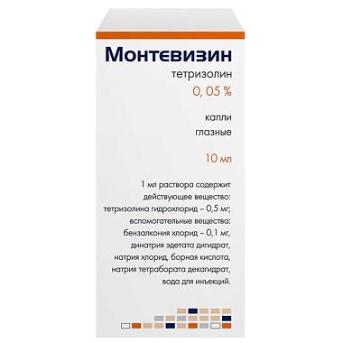 Купить Монтевизин 0,05 % 10 мл капли глазные флакон + насадка дозирующая