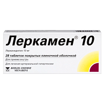 Купить: Леркамен 10 мг 28 шт таблетки покрытые пленочной оболочкой
