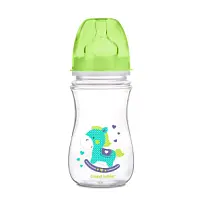 Купить: Canpol PP EasyStart 240 мл бутылочка с широким горлышком антиколиковая 3+ зеленая