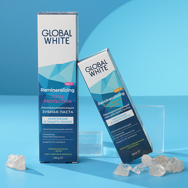 Купить Global White гель для полости рта реминерализирующий яблоко-мята со фтором