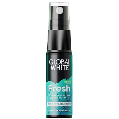 Купить Global White 15 мл спрей для полости рта освежающий свежая мята