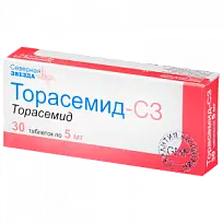 Купить: Торасемид-СЗ 5 мг 30 шт таблетки