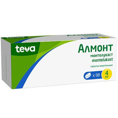 Купить Алмонт 4 мг 98 шт таблетки жевательные