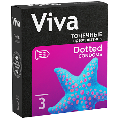 Купить Viva 3 шт презервативы с точечным рефлением