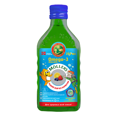 Купить Möller Рыбий жир с фруктовым вкусом 250 мл