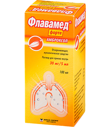 Купить Флавамед 15 мг/5 мл 100 мл раствор для приема внутрь