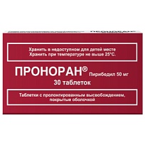 Купить: Проноран 50 мг 30 шт таблетки с пролонгированным высвобождением покрытые оболочкой