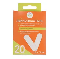Купить: Bytiv лейкопластырь 20 шт X 7,2 см X 1,9 см медицинский бактерицидный на нетканой основе гипоаллергенный