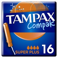 Купить: Tampax Compak Super Plus 16 шт тампоны с аппликатором