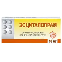 Купить: Эсциталопрам 10 мг 28 шт таблетки покрытые пленочной оболочкой