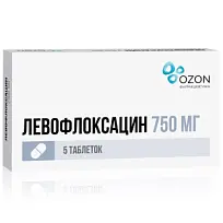 Купить: Левофлоксацин 750 мг 5 шт таблетки покрытые пленочной оболочкой