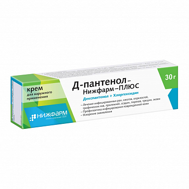 Купить Пантенол Д Плюс-Нижфарм 5 % 30 г крем для наружного применения