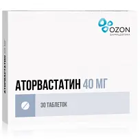 Купить: Аторвастатин 40 мг 30 шт таблетки покрытые пленочной оболочкой
