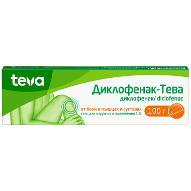 Купить Диклофенак-Тева 1 % 100 г гель для наружного применения
