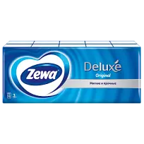 Купить: Zewa Deluxe 10 х 10 шт платочки носовые бумажные