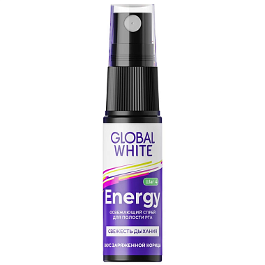 Купить Global White Energy 15 мл спрей освежающий для полости рта со вкусом корицы