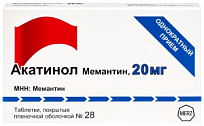 Купить: Акатинол Мемантин 20 мг 28 шт таблетки покрытые пленочной оболочкой