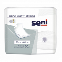 Купить: Seni Soft Basic 30 шт пеленки 60 см х 90 см 2 капли