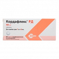Купить: Кордафлекс РД 40 мг 30 шт таблетки с модифицированным высвобождением покрытые пленочной оболочкой
