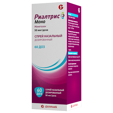 Купить Риалтрис Моно 50 мкг/доз 15 мл 60 доз спрей назальный дозированный