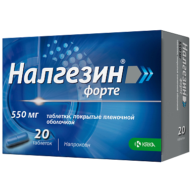 Купить Налгезин Форте 550 мг 20 шт таблетки покрытые пленочной оболочкой