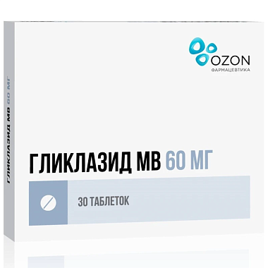 Купить Гликлазид-МВ 60 мг 30 шт таблетки с модифицированным высвобождением