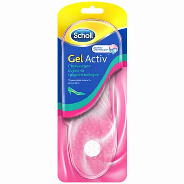 Купить Scholl GelActiv стельки гелевые для обуви на среднем каблуке