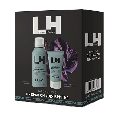 Купить Lierac Homme набор для бритья 150 мл пена для бритья + 75 мл бальзам после бритья