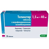 Купить: Телинстар 1,5 мг + 40 мг 30 шт таблетки с модифицированным высвобождением