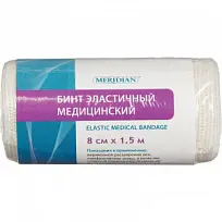 Купить: Меридиан бинт 8 см × 1,5 м эластичный средней растяжимости
