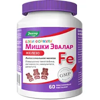 Купить: Бэби Формула Мишки Эвалар железо 60 шт пастилки жевательные