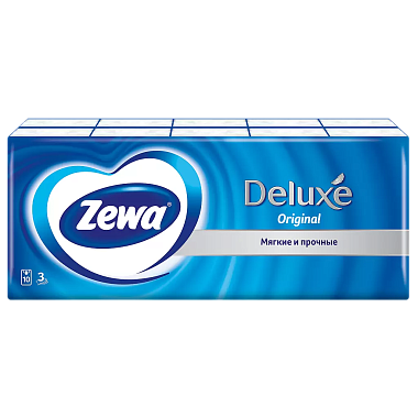 Купить Zewa Deluxe 10 х 10 шт платочки носовые бумажные
