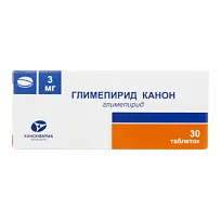 Купить: Глимепирид Канон 3 мг 30 шт таблетки