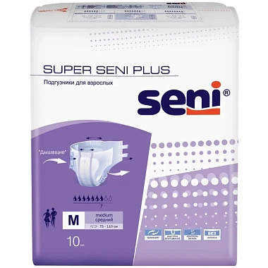 Купить Seni Super 10 шт подгузники для взрослых размер M1