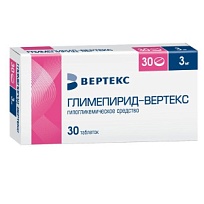 Купить: Глимепирид 3 мг 30 шт таблетки