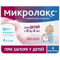 Купить: Микролакс Бэби (с 0 до 3 лет) 5 мл 4 шт раствор ректальный микроклизмы