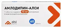 Купить: Амлодипин-Алси 10 мг 60 шт таблетки
