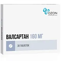 Купить: Валсартан 160 мг 30 шт таблетки покрытые оболочкой