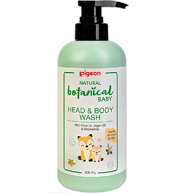 Купить Pigeon Natural botanical baby head & body wash 500 мл гель для купания и мытья головы и тела