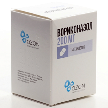 Купить Вориконазол 200 мг 14 шт таблетки покрытые пленной оболочкой