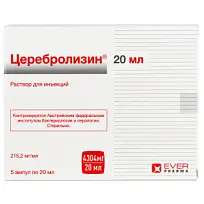 Купить: Церебролизин 20 мл 5 шт раствор для инъекций ампулы