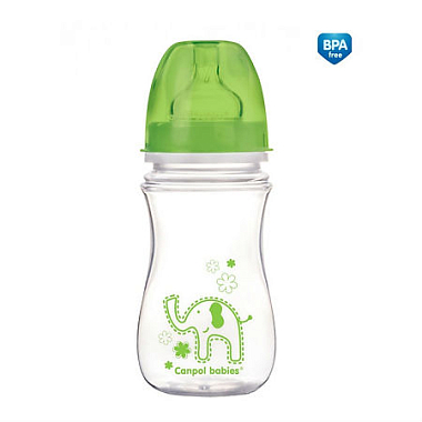 Купить Canpol babies PP EasyStart Colourful animals 240 мл бутылочка с широким горлышком антиколиковая 3+